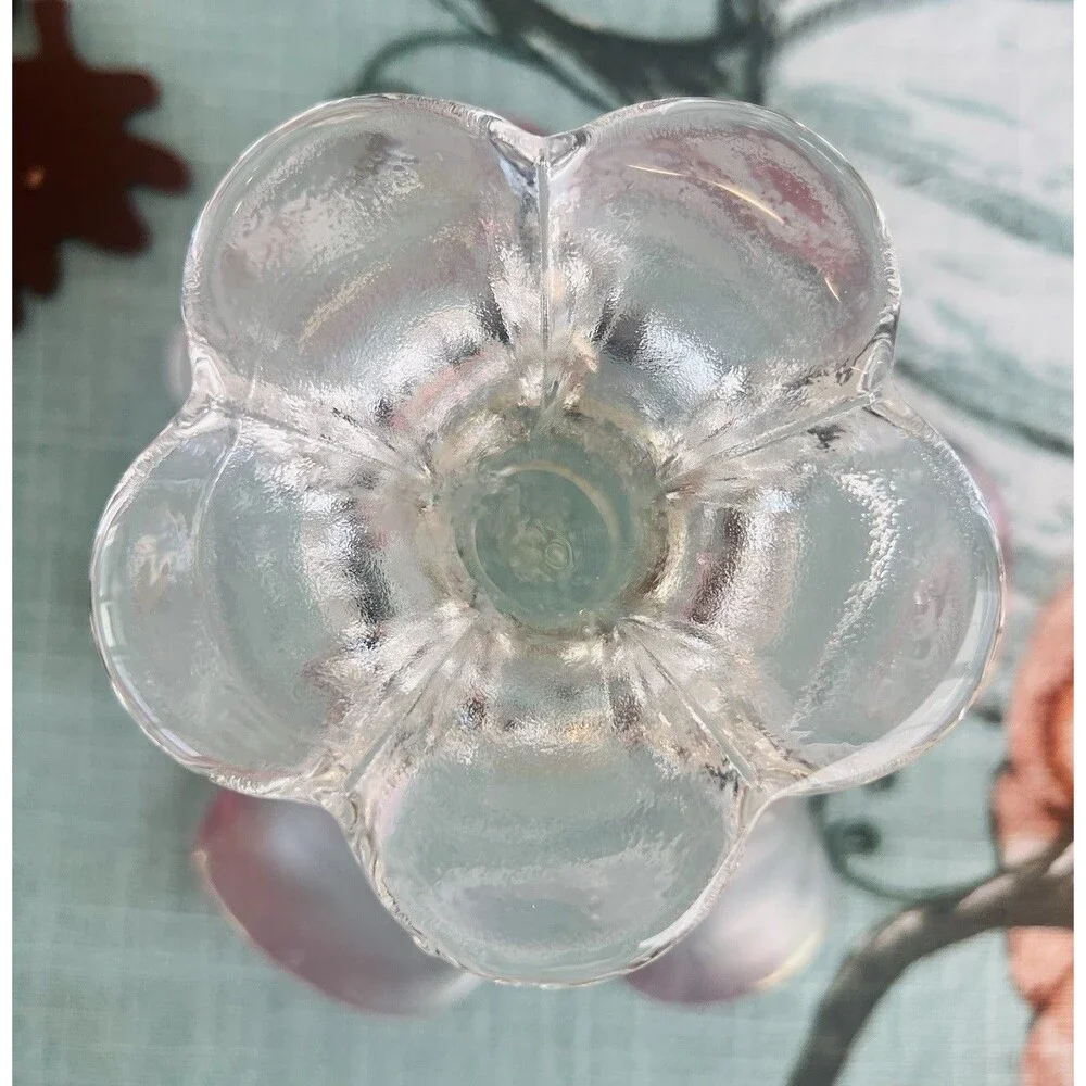 MIKASA Rosella Crystal Pedestal Bowl Pink Vintage